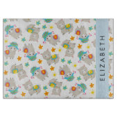 Planche À Découper Motif De Llamas, Alpacas, Fleurs, Votre Nom (Devant)