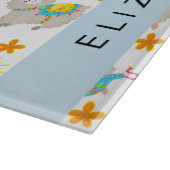 Planche À Découper Motif De Llamas, Alpacas, Fleurs, Votre Nom (Coin)