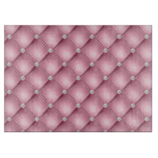 Planche À Découper Motif de luxe en diamant rose clair (Devant)