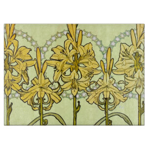 Planche À Découper Motif de lys Art nouveau d'Alphonse Mucha