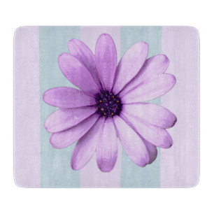 Planche À Découper Motif de marguerite bleue et violette