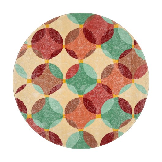 Planche À Découper Motif de mosaïque circulaire, illustration géométr (Devant)