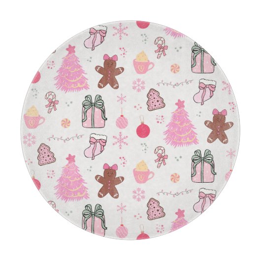 Planche À Découper Motif de Noël rose (Devant)