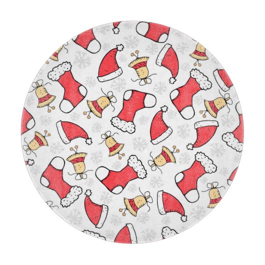 Planche À Découper Motif de Noël sans couture, design festif. (Devant)