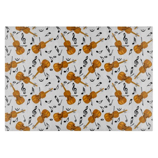 Planche À Découper Motif de notes de musique violon (Devant)