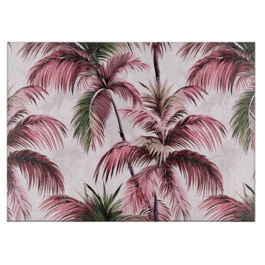 Planche À Découper Motif de palme Ethereales rosé (Devant)