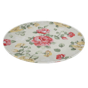 Planche À Découper Motif de papier peint d'élégance des roses roses