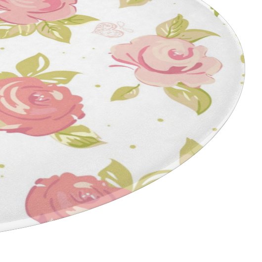 Planche À Découper Motif de papier peint d'élégance des roses roses 3 (Coin)