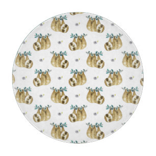 Planche À Découper Motif de paresse d'aquarelle de tarte de Cutie