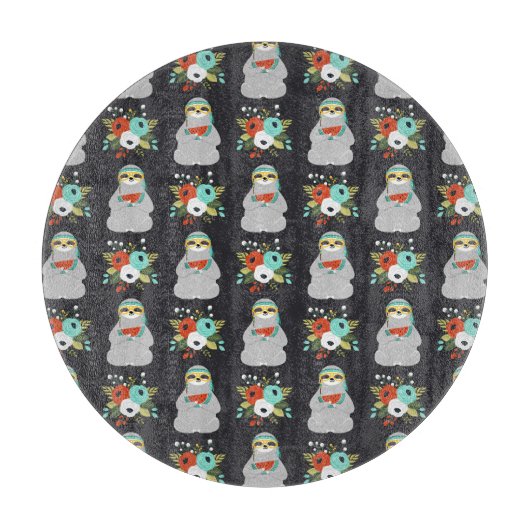 Planche À Découper Motif de paresse de pastèque (Devant)