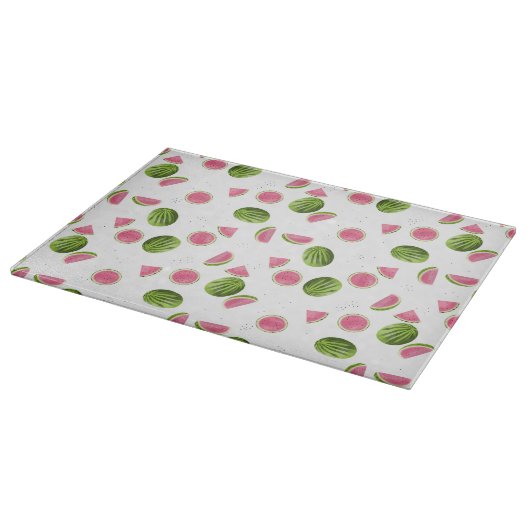 Planche À Découper Motif de pastèque rose et vert d'été (Coin)