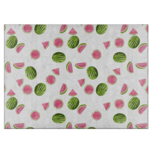 Planche À Découper Motif de pastèque rose et vert d'été