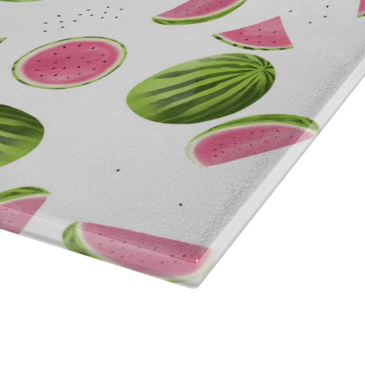 Planche À Découper Motif de pastèque rose et vert d'été (Coin)