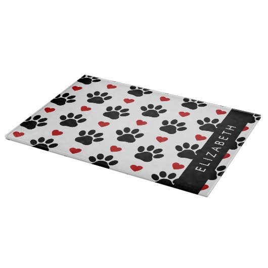 Planche À Découper Motif De Pâtes, Pâtes Noires, Coeurs Rouges, Votre (Coin)