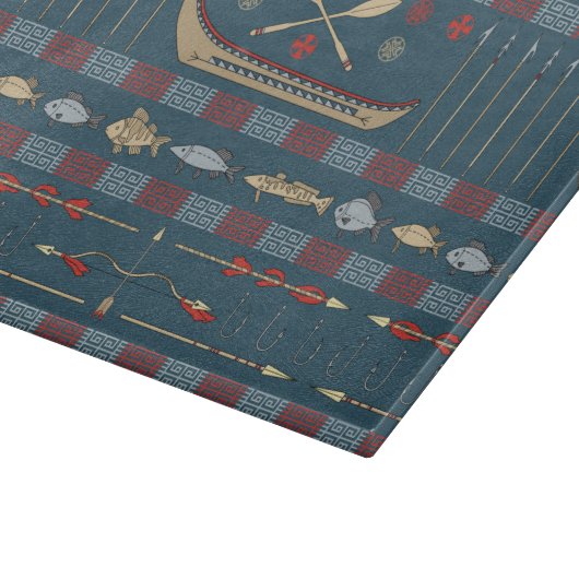 Planche À Découper Motif de pêche ethnique (Coin)