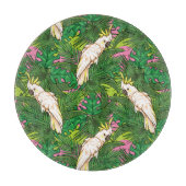 Planche À Découper Motif de perroquets avec Feuilles de palme (Devant)