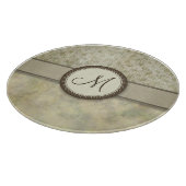 Planche À Découper Motif de pièce de mousse pâle avec Monogramme (Coin)