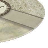 Planche À Découper Motif de pièce de mousse pâle avec Monogramme (Coin)