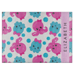 Planche À Découper Motif de pieuvre, Pieuvre mignonne, Mer, Votre Nom