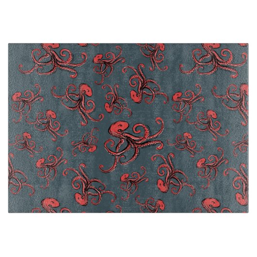 Planche À Découper Motif de pieuvre sournois (Devant)