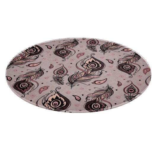 Planche À Découper Motif de plume de paon (Coin)
