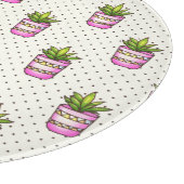 Planche À Découper Motif de point Polka Succulent Aquarelle (Coin)