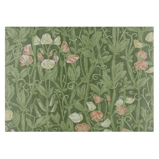 Planche À Découper Motif de pois de senteur William Morris, botanique (Devant)