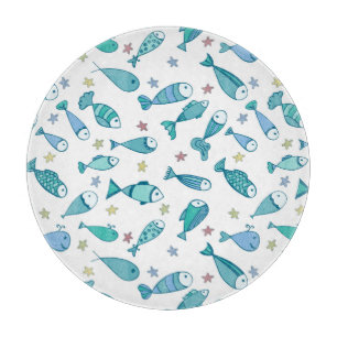 Planche À Découper Motif De Poisson Et D'Amidon