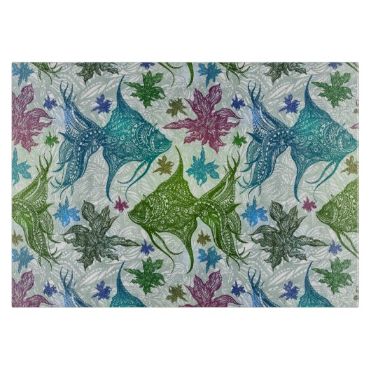 Planche À Découper Motif de poisson Vintage (Devant)