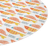 Planche À Découper Motif de poissons de natation d'art populaire (Coin)