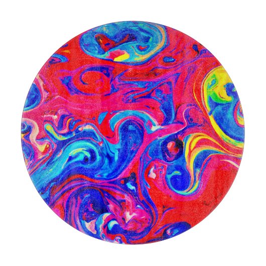 Planche À Découper Motif de projection de couleur vive (Devant)