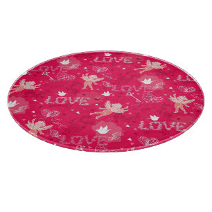 Planche À Découper Motif de Saint-Valentin avec le cupidon