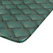 Planche À Découper Motif de style Art déco en vert turquoise (Coin)