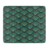 Planche À Découper Motif de style Art déco en vert turquoise (Devant)