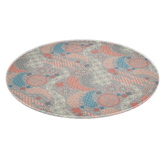 Planche À Découper motif de style japonais. Illustration. (Coin)