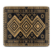 Planche À Découper Motif de surface abstrait boho or noir (Devant)