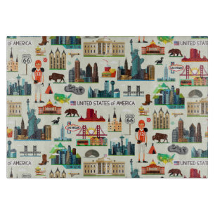 Planche À Découper Motif de symboles des Etats-Unis