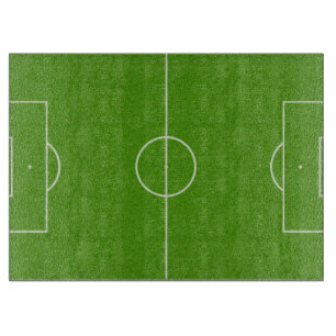 Planche À Découper Motif de terrain de football sur l'herbe