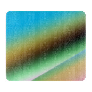 Planche À Découper Motif de texture abstraite arc-en-ciel vert bleu t