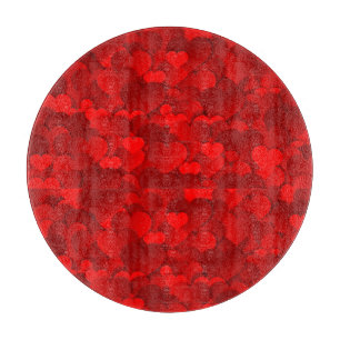 Planche À Découper Motif de texture de coeurs d'amour rouge romantiqu