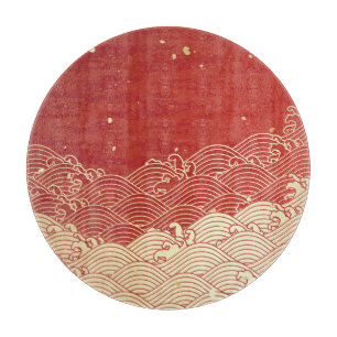Planche À Découper Motif de texture papier d'onde dorée