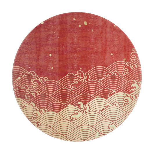 Planche À Découper Motif de texture papier d'onde dorée (Devant)
