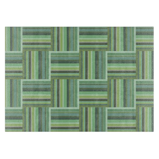 Planche À Découper Motif de tissage à rayures vert olive (Devant)