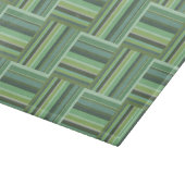 Planche À Découper Motif de tissage à rayures vert olive (Coin)