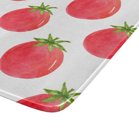 Planche À Découper Motif de tomate aquarelle (Coin)