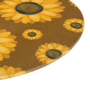 Planche À Découper Motif de tournesol doré