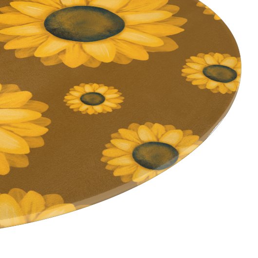 Planche À Découper Motif de tournesol doré (Coin)