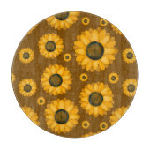 Planche À Découper Motif de tournesol doré (Devant)