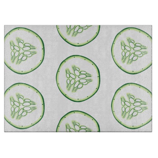 Planche À Découper Motif de tranches de concombre (Devant)