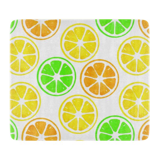 Planche À Découper Motif de tranches d'orange de citron vert (Devant)